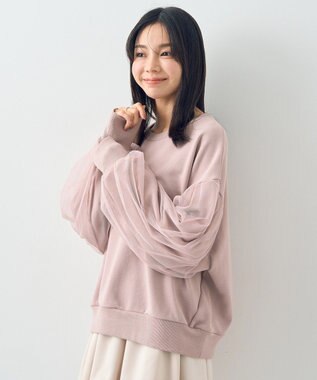 earth music&ecology チュールスリーブスウェット Pink