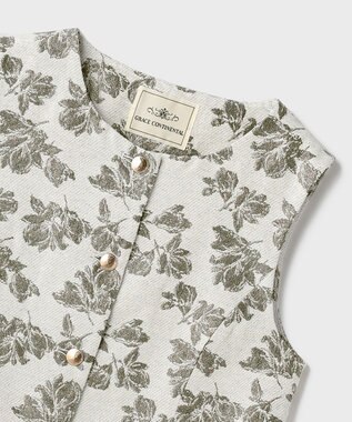 GRACE CONTINENTAL ラメフラワージャガードベスト キナリ