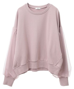 earth music&ecology チュールスリーブスウェット Pink