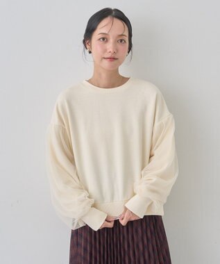 earth music&ecology チュールスリーブスウェット Ivory