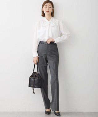 23区 S 【洗える】ドットドビーデシン ブラウス ホワイト系