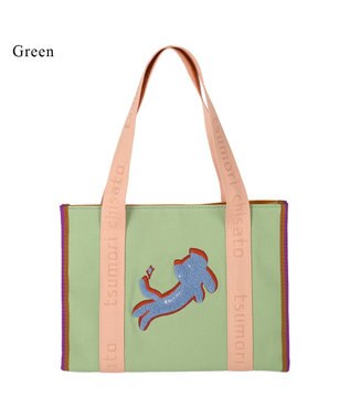 tsumori chisato CARRY キラネコ ハンドバッグ 手提げ グリーン