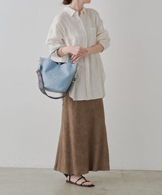 russet エンボスモノグラム2WAYタウントートバッグ(CE-1672-WEB) L.Blue