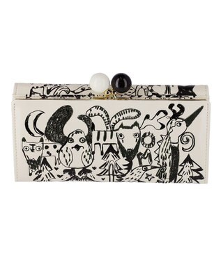 tsumori chisato CARRY ムーンライトアニマル 長財布 がま口 ブラック