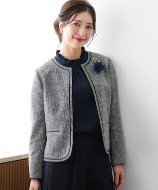 ANY SIS L ライトストレッチ ツイード ジャケット