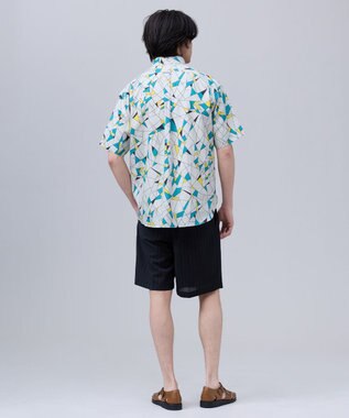J.PRESS MEN 【J.PRESS ORIGINALS】Vintage Print Half Sleeve Shirt / B.D. / Baggy-Fit ライトグレー系9