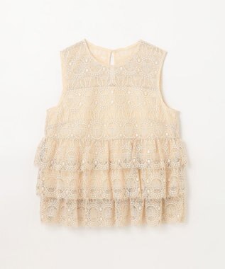 GRACE CONTINENTAL レースギャザートップ ベージュ