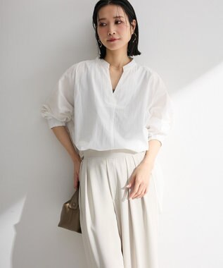 Green Parks スキッパーブラウス Off White