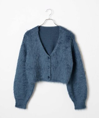 WEGO ファータッチニットショートカーデ ブルー