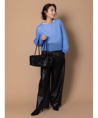 Te chichi 【泉 里香さん着用・Oggi.jp10/23掲載】キャットヤーンメッシュニット ブルー