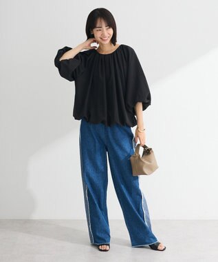 Green Parks ・ＥＬＥＮＣＡＲＥ　ＤＵＥ　バルーンブラウス Black