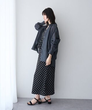 YECCA VECCA バック釦シアーシャツ Charcoal Gray