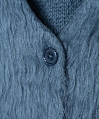 WEGO ファータッチニットショートカーデ ブルー