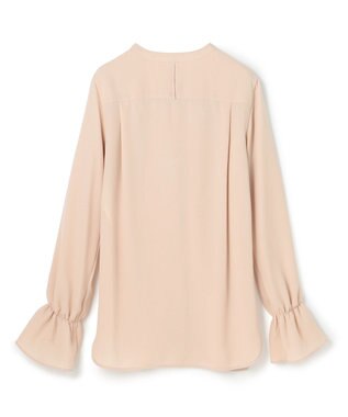 BEIGE， 【WEB限定・洗える】CLARION / バンドカラーフリルブラウス Beige