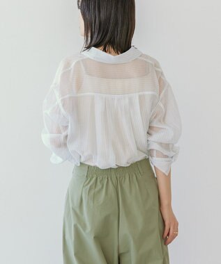 AMERICAN HOLIC シアーシャツ Stripe White