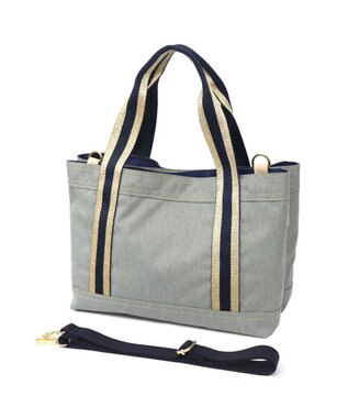Regalo Felice 【撥水 / 色落ちしないデニム調生地 / ショルダー付】2層トート / REGALO GY(グレー×ゴールドネイビー)