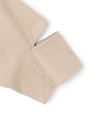 BEIGE， 【洗える】DUOMO / コットンスリットスリーブトップス Taupe