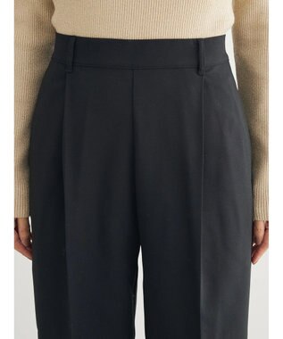 Green Parks あったかきれいシルエットストレートパンツ Black