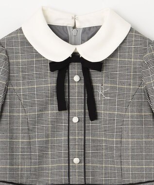 組曲 KIDS 【110-140cm】グレンチェック ワンピース グレー系3