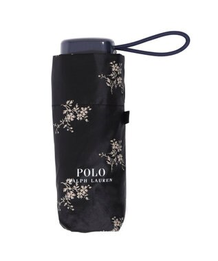 MOONBAT 【WEB限定/UV遮蔽率100％/晴雨兼用】POLO RALPH LAUREN （ポロ ラルフローレン）晴雨兼用日傘 折りたたみ傘 コンパクト 花柄 ブラック
