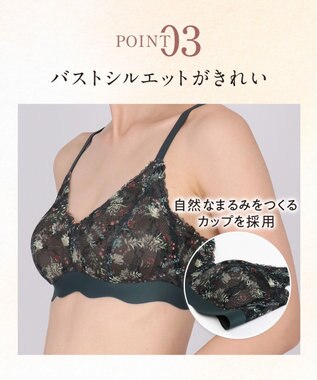 Wing ノンワイヤーブラ 吸いつくようなフィット感 軽いつけごこち ナチュラルなバストシルエット ブラジャー KB4100 ウイング／ワコール グリーン