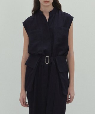 BEIGE， 【洗える】BERNARD / リネンワイドポケット付きラップベルト