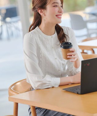 Tiaclasse L 【新色追加】レースブラウス オフホワイト