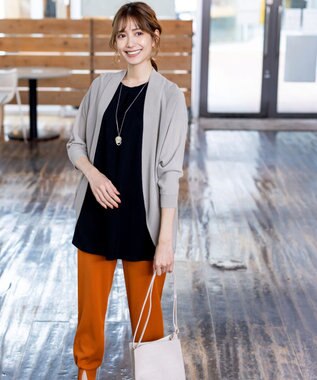 Tiaclasse L 【洗える】ボリュームフレンチカットソーチュニック ブラック