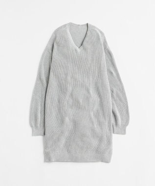 LENO V NECK ONEPIECE　Vネックニットワンピース HEATHER GRAY