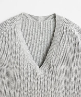 LENO V NECK ONEPIECE　Vネックニットワンピース HEATHER GRAY