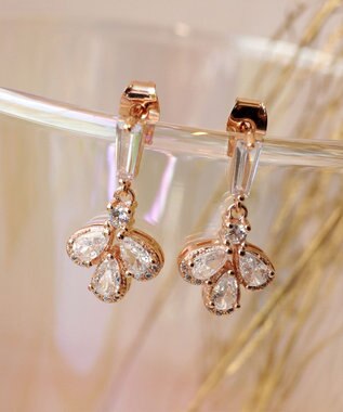 Tiaclasse 【金属アレルギー対応】three drop ピアス ピンクゴールド