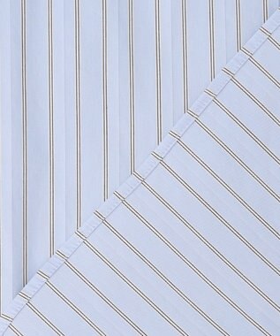 J.PRESS LADIES BEZコットンナイロン ストライプ シャツカラー ブラウス サックス×ホワイト×ベージュ系