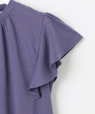 Feroux 【UVケア】スタンドカラーフレアスリーブ Ｔシャツ パープル系