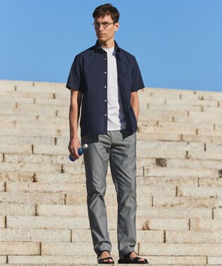 GOTAIRIKU チノ以上スラックス未満のドレス感【接触冷感/吸水速乾/ストレッチ】クールモーション コットンパンツ ライトグレー系