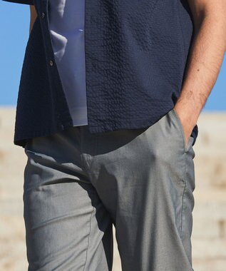 GOTAIRIKU チノ以上スラックス未満のドレス感【接触冷感/吸水速乾/ストレッチ】クールモーション コットンパンツ ライトグレー系