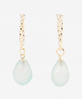 TOCCA 【WEB限定】LEGAME PIERCED EARRINGS L K10 天然石 ピアス L シーブルーカルセドニー