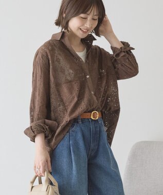 AMERICAN HOLIC レースパッチワークシャツ Off White