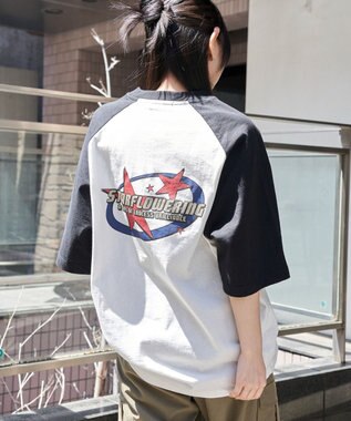 WEGO 【ユニセックス着用ITEM】ラグラングラフィックBIG　T（SS） ブラック