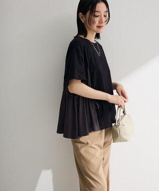 Green Parks 異素材ドッキングプルオーバー Black