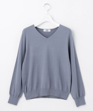 J.PRESS LADIES 【洗える】PRINCE Vネック ニット サックスブルー系