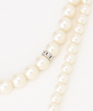 J.PRESS LADIES 【3way】2連パール ネックレス シルバー系