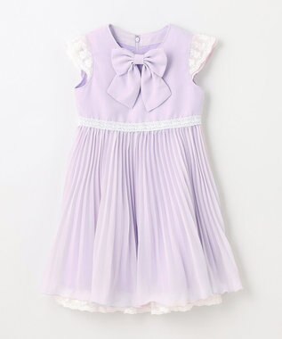 ANY KIDS シフォン プリーツ ワンピース ラベンダー