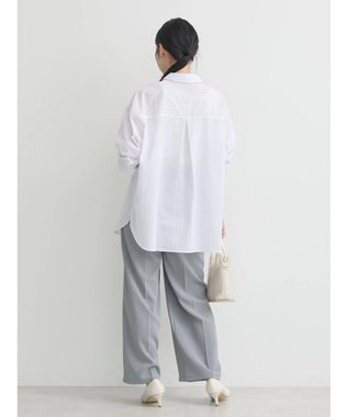 earth music&ecology パールボタンオーバーシャツ Ivory