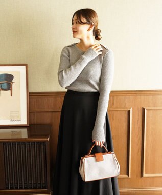 TOQUE 〈大草直子さんアドバイザー〉ベビーアルパカ ミドルゲージ ボートネックニット グレー