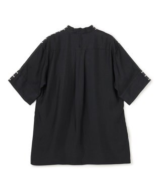 BEIGE， QUARTZ / 異素材コンビ ストライプシャツ Black St.
