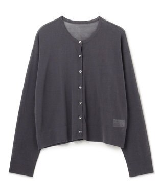 UNFILO 【洗える/接触冷感】 フロスティコットン クロップドカーディガン チャコール