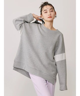 AMERICAN HOLIC 異素材ショルダー切り替えスウェット2 Light Gray Mixture