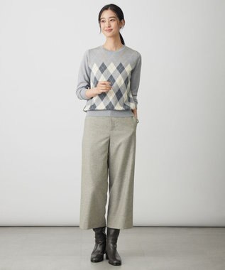 J.PRESS LADIES S ラメツイード クロップド パンツ ベージュ系