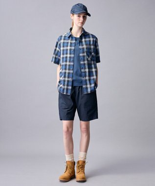 JOSEPH ABBOUD MOUNTAIN 【日本素材/ドライタッチ/軽量/オーガニックコットン】ドライチェック アウトドアシャツ ネイビー系3