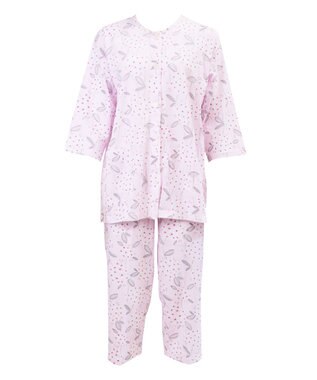 Wing 【数量限定　特別価格】パジャマ　７分袖・８分丈ズボン　綿100%　花柄　ウイング／ワコール　EP8951